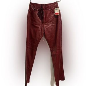 Authentic red leather pants